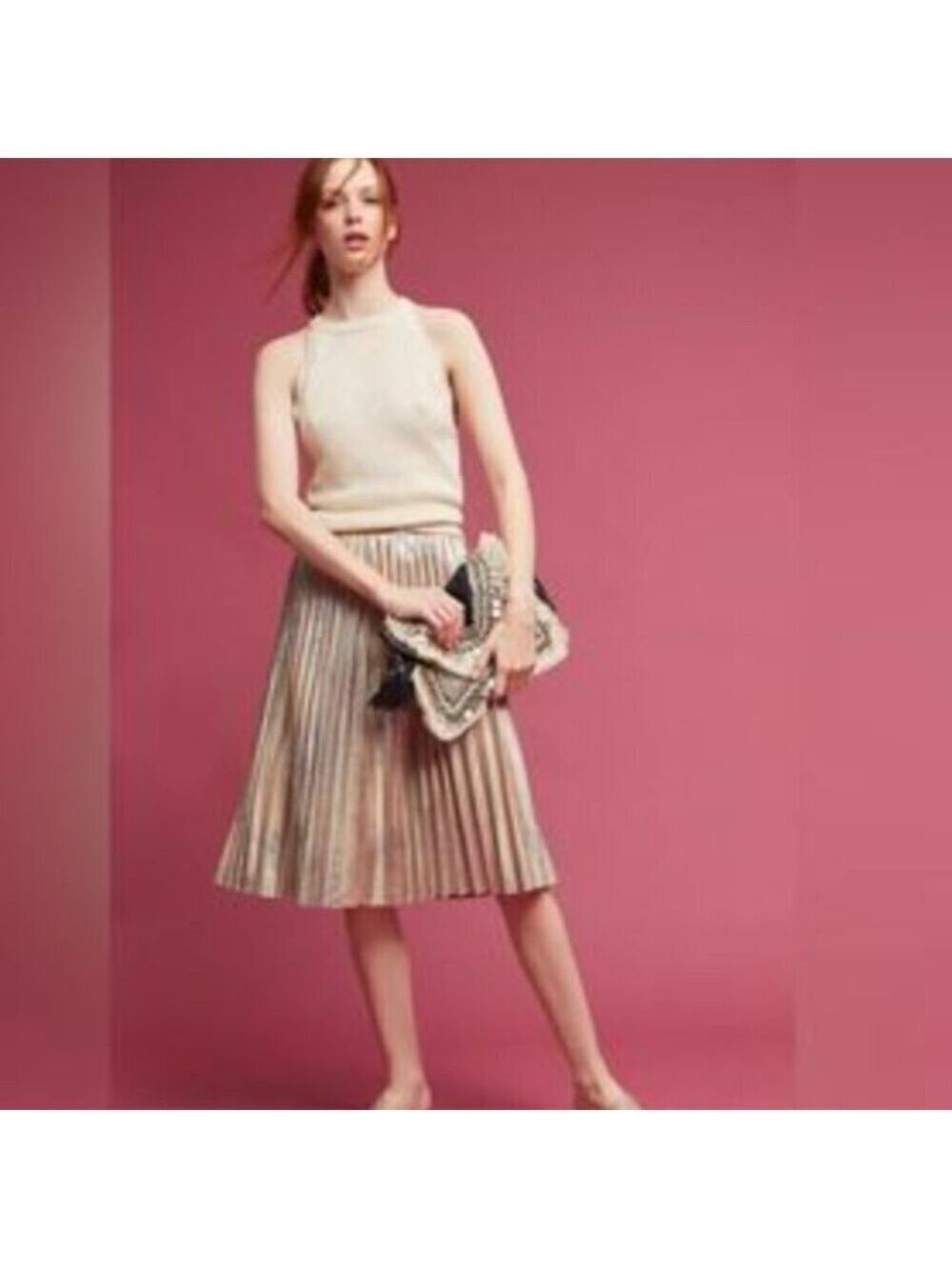 Zara Trafaluc Tulle Skirt Gold Metallic Medium